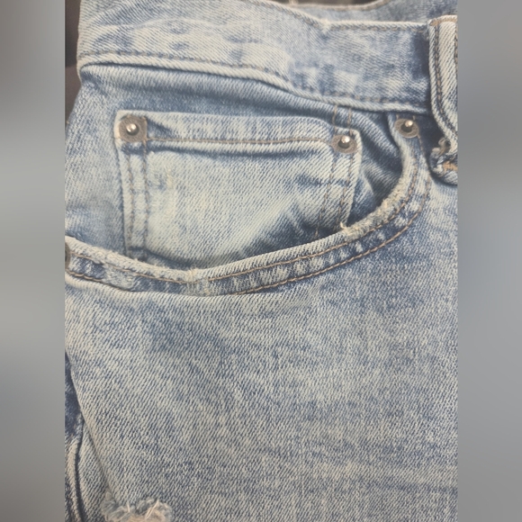 Old Navy Jeans Mens 32x32 Slim Fit Medium Wash Distressed Holes Patch Stretch - Picture 9 of 17